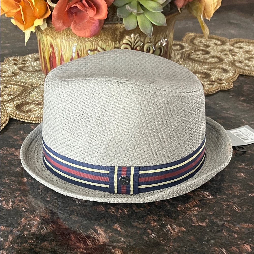 Peter Grimm Gray Fedora with Striped Band